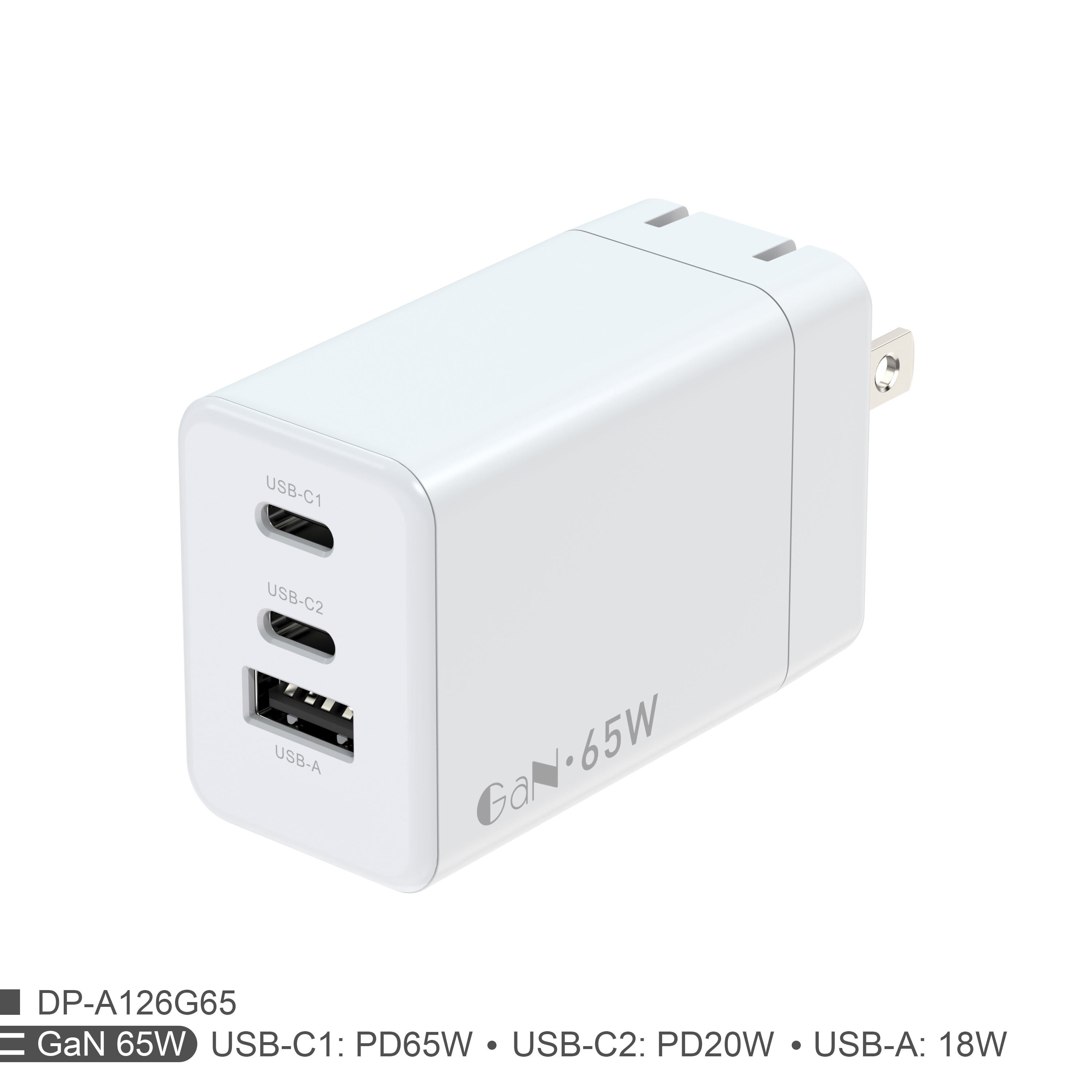 65W 2C1A PD wall charger